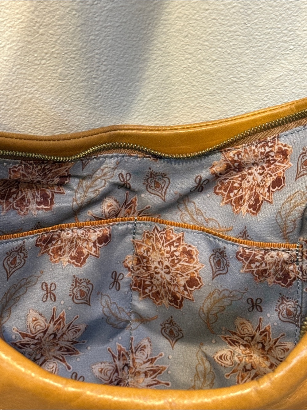 Leather Hobo Convertible CrossbodyBag in Caramel Brown - Picture 5 of 12